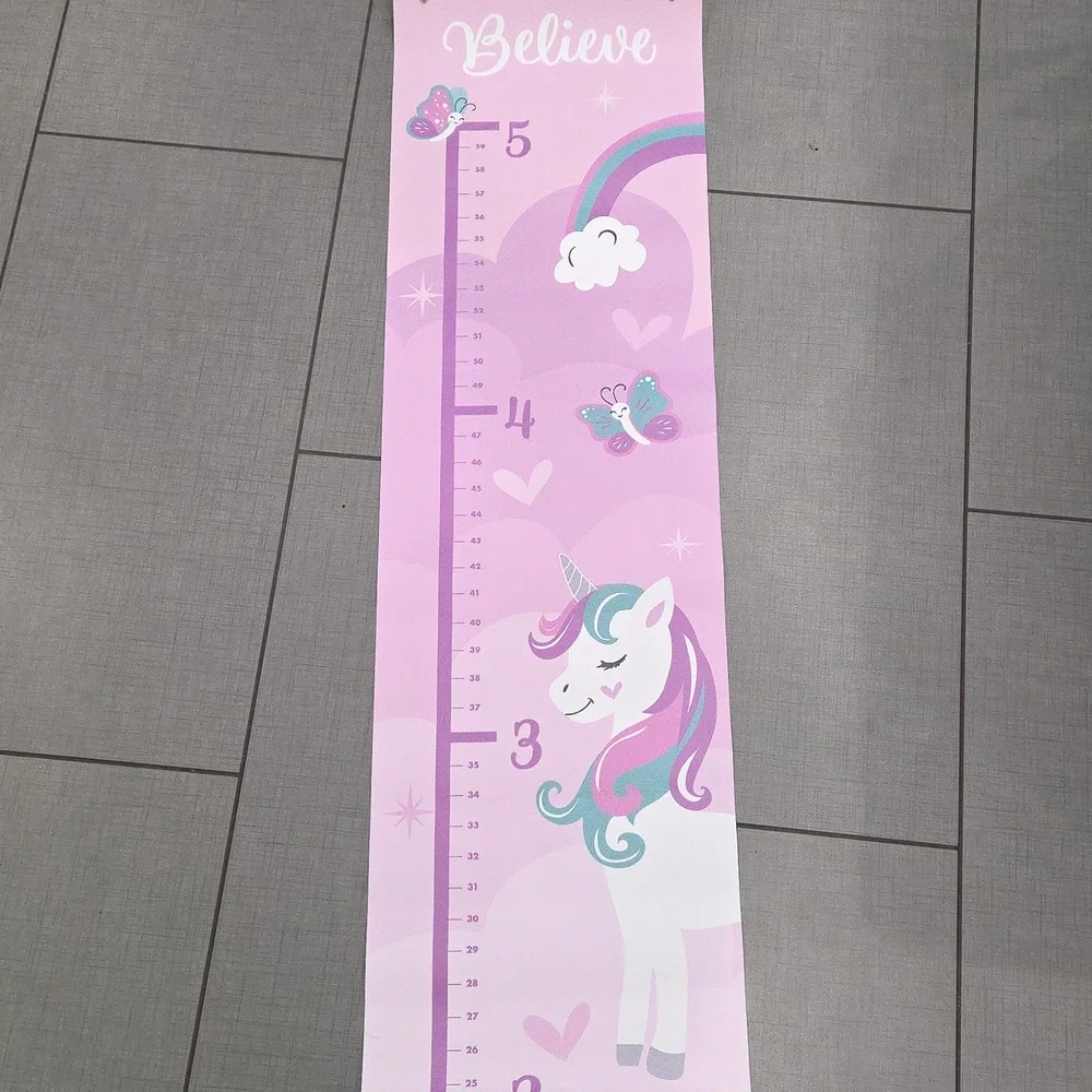 Unicorn Growth Chart with Rainbow and Butterflies